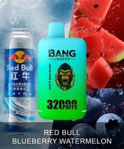 Bang Leader 32000 32k Puffs 0% 2% 3% 5% Nicotine Double Taste Disposable Vape in Red Bull & Blueberry Watermelon flavor