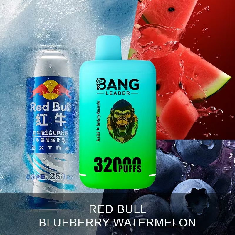 Bang Leader 32000 32k Puffs 0% 2% 3% 5% Nicotine Double Taste Disposable Vape in Red Bull & Blueberry Watermelon flavor