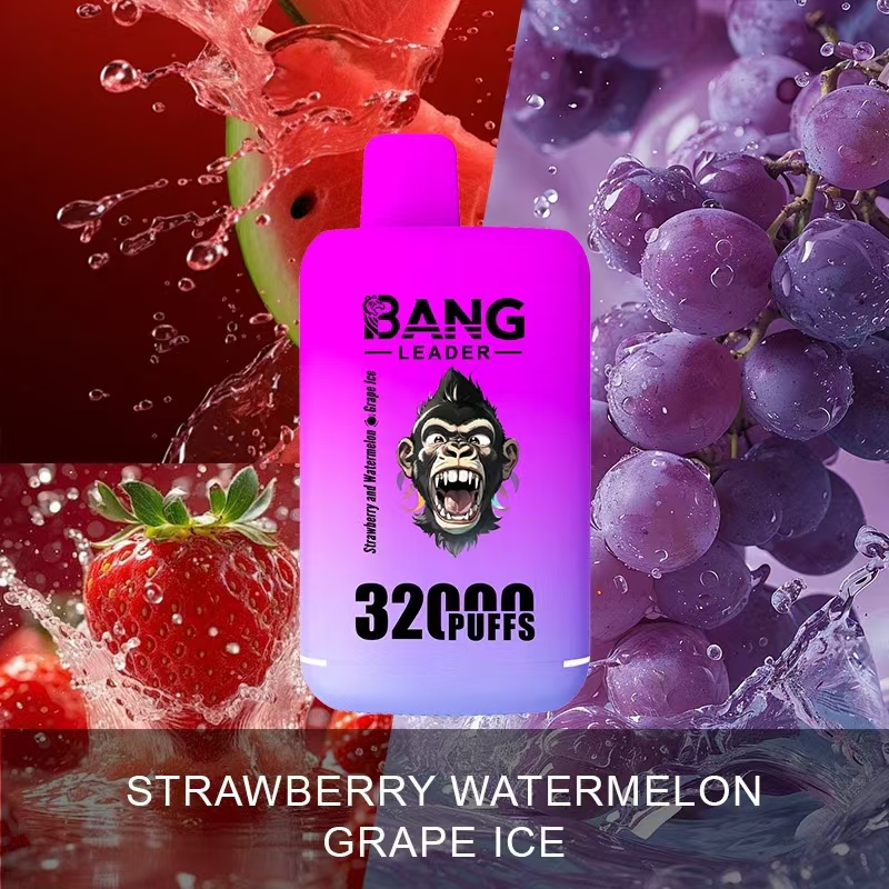 Bang Leader 32000 32k Puffs 0% 2% 3% 5% Nicotine Double Taste Disposable Vape in Strawberry Watermelon & Grape Ice flavor