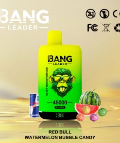 Bang Leader 45000 45K Puffs 2% 3% 5% Nicotine Double Taste LED Display Disposable Vape in Red Bull & Watermelon Bubble Candy flavor