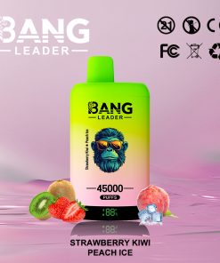 Bang Leader 45000 45K Puffs 2% 3% 5% Nicotine Double Taste LED Display Disposable Vape in Strawberry Kiwi & Peach Ice flavor