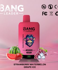 Bang Leader 45000 45K Puffs 2% 3% 5% Nicotine Double Taste LED Display Disposable Vape in Strawberry Watermelon & Grape Ice flavor