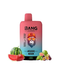Bang Leader 45000 45K Puffs Double Taste LED Display Rechargeable Disposable Vape EU Warehouse in Strawberry Watermelon & Kiwi Passion Fruit Guava flavor