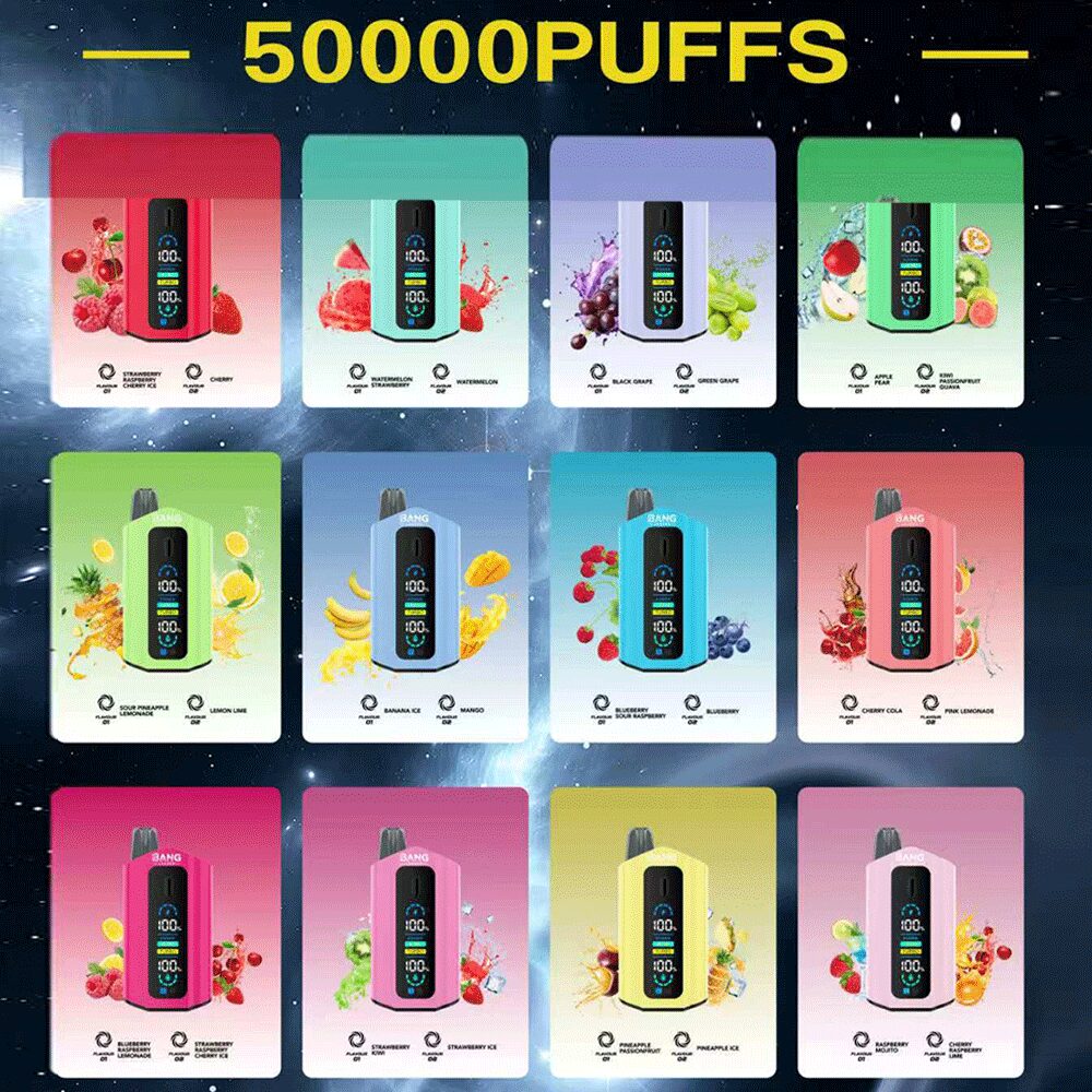 Bang Leader 50000 50K Puffs 2% 3% 5% Nicotine Double Taste LCD Display Disposable Vape in bang leader 50k flavor table flavor