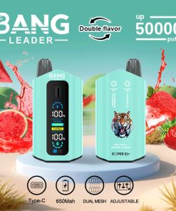 Bang Leader 50000 50K Puffs 2% 3% 5% Nicotine Double Taste LCD Display Disposable Vape in Watermelon Strawberry & Watermelon flavor