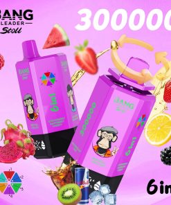 Bang Leader 300K 300000 Puffs 6-in-1 Flavors Rechargeable LED Display Disposable Vape in bang leader 300k 300000 red bull cola ice strawberry raspberry