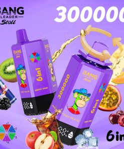 Bang Leader 300K 300000 Puffs 6-in-1 Flavors Rechargeable LED Display Disposable Vape product detail image