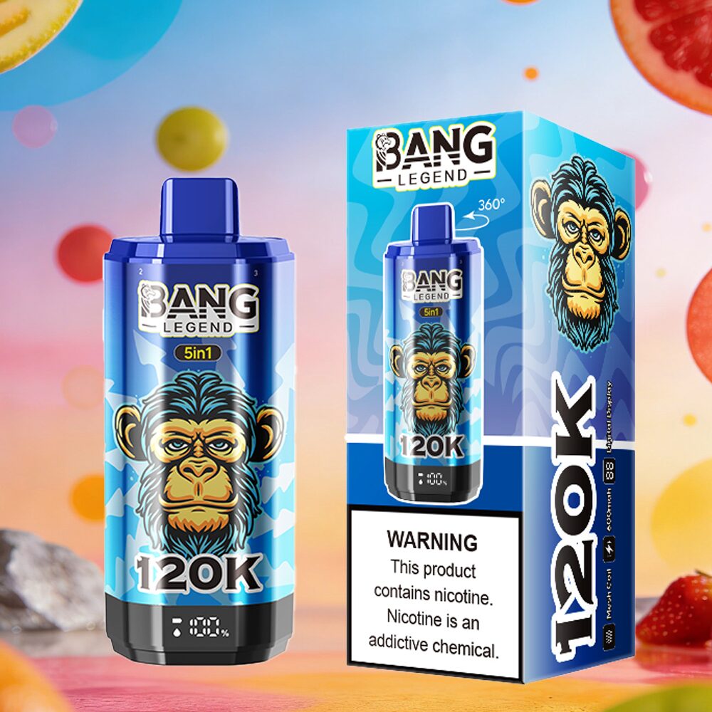 Bang Legend 120000 120K Puffs 5 in 1 Flavors & 5 oil tanks Rechargeable LCD Display Disposable Vape EU Warehouse in bang legend 120000 120k 5 in 1 flavors