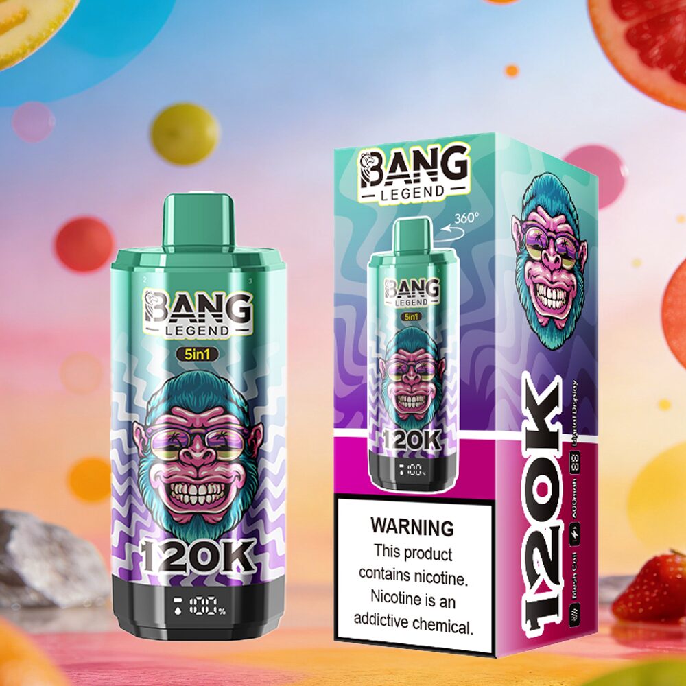 Bang Legend 120000 120K Puffs 5 in 1 Flavors & 5 oil tanks Rechargeable LCD Display Disposable Vape EU Warehouse product detail image