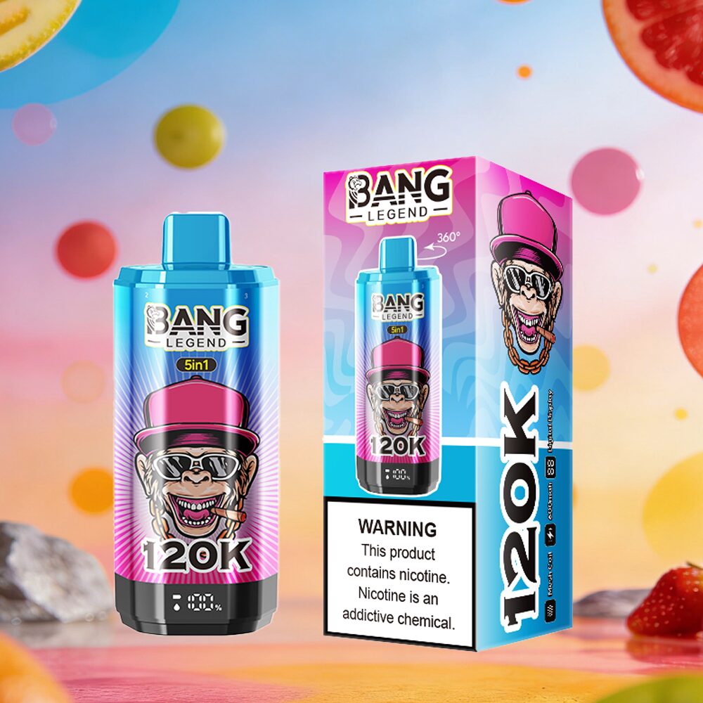 Bang Legend 120000 120K Puffs 5 in 1 Flavors & 5 oil tanks Rechargeable LCD Display Disposable Vape EU Warehouse in Energy Drink & Blueberry Cherry &