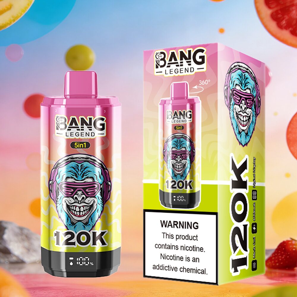 Bang Legend 120000 120K Puffs 5 in 1 Flavors & 5 oil tanks Rechargeable LCD Display Disposable Vape EU Warehouse product detail image