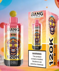 Bang Legend 120000 120K Puffs 5 in 1 Flavors & 5 oil tanks Rechargeable LCD Display Disposable Vape EU Warehouse in Strawberry Watermelon & Cantaloupe