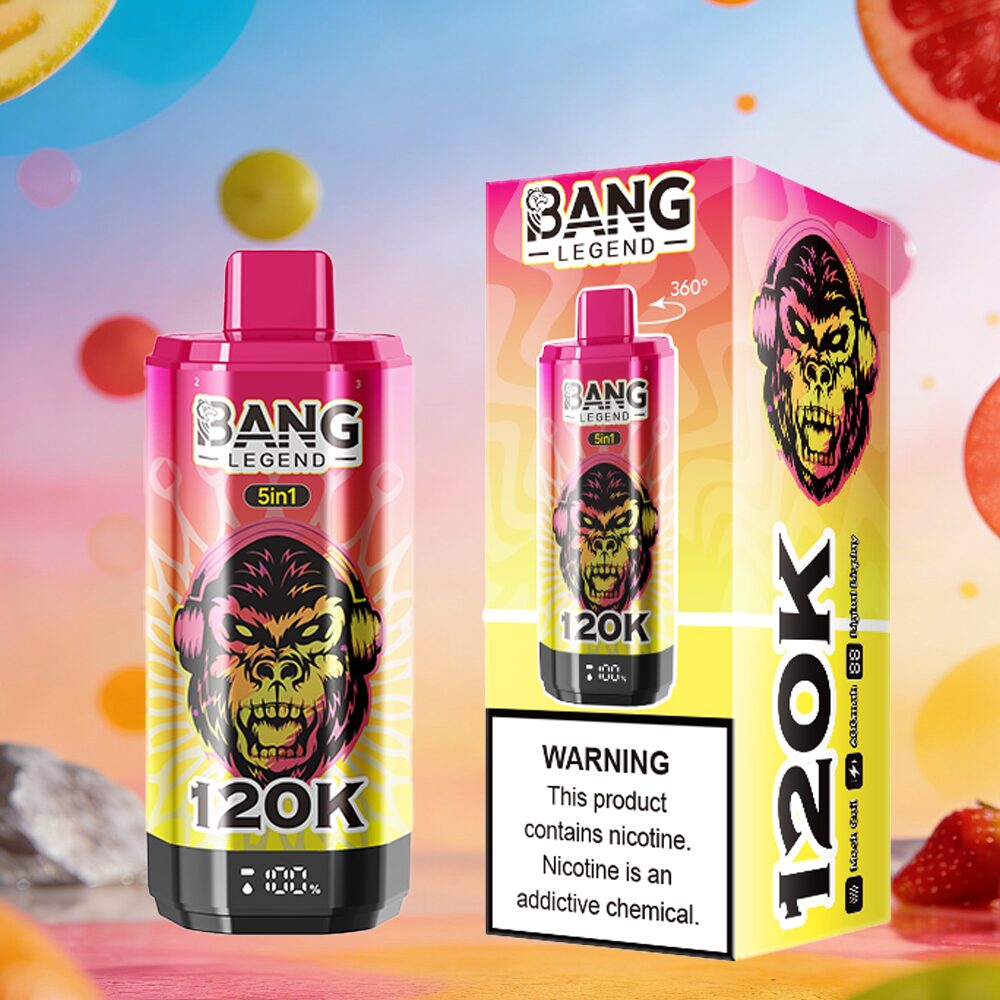 Bang Legend 120000 120K Puffs 5 in 1 Flavors & 5 oil tanks Rechargeable LCD Display Disposable Vape EU Warehouse product detail image