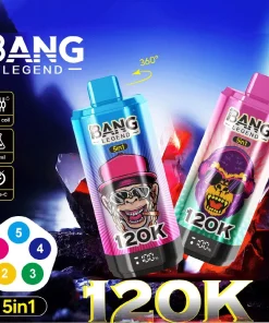 Bang Legend 120000 120K Puffs 5 in 1 Flavors Rechargeable LCD Display Disposable Vape product image