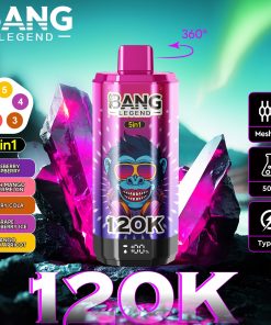 Bang Legend 120000 120K Puffs 5 in 1 Flavors Rechargeable LCD Display Disposable Vape product detail image