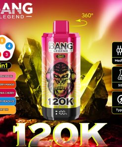 Bang Legend 120000 120K Puffs 5 in 1 Flavors Rechargeable LCD Display Disposable Vape in watermelon ice strawberry mango california cherry blueberry peach