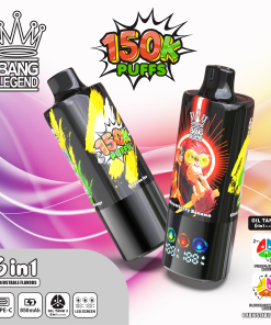 Bang Legend 150000 150K Puffs 6 in 1 Flavors Rechargeable LED Display Disposable Vape in banana ice / strawberry banana / citric acid orange flavor