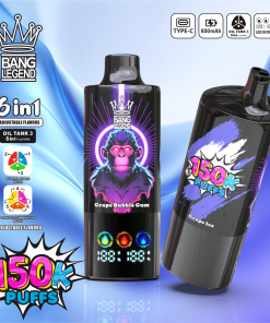 Bang Legend 150000 150K Puffs 6 in 1 Flavors Rechargeable LED Display Disposable Vape in grape ice / grape bubble gum / raspberry grapes flavor