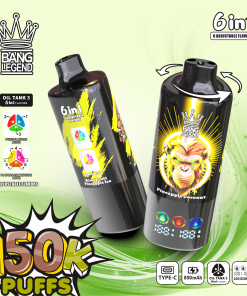 Bang Legend 150000 150K Puffs 6 in 1 Flavors Rechargeable LED Display Disposable Vape in pineapple ice / pineapple coconut / kiwi fruit pineapple ice