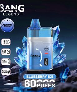 Bang Legend Geek 60000 60K Puffs Airflow Adjustable & Turbo Mode Disposable Vape in Blueberry Ice flavor