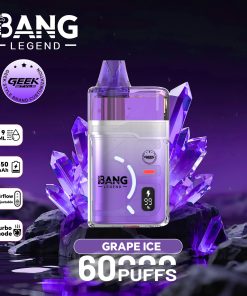 Bang Legend Geek 60000 60K Puffs Airflow Adjustable & Turbo Mode Disposable Vape in Grape Ice flavor