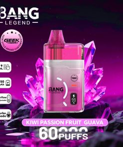Bang Legend Geek 60000 60K Puffs Airflow Adjustable & Turbo Mode Disposable Vape in Kiwi Passion Fruit Guava flavor