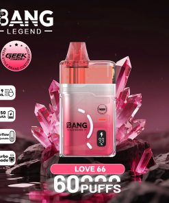 Bang Legend Geek 60000 60K Puffs Airflow Adjustable & Turbo Mode Disposable Vape in Love 66 flavor