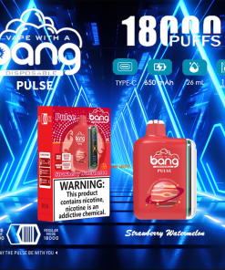 Bang Pulse 18000 18Kパフ デュアルメッシュ 使い捨てベイプポッド(ストロベリー・スイカ味)