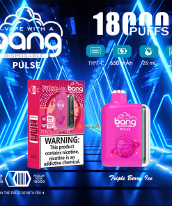 Bang Pulse 18000 18Kパフ デュアルメッシュ 使い捨てベイプポッド(トリプルベリーアイス味)