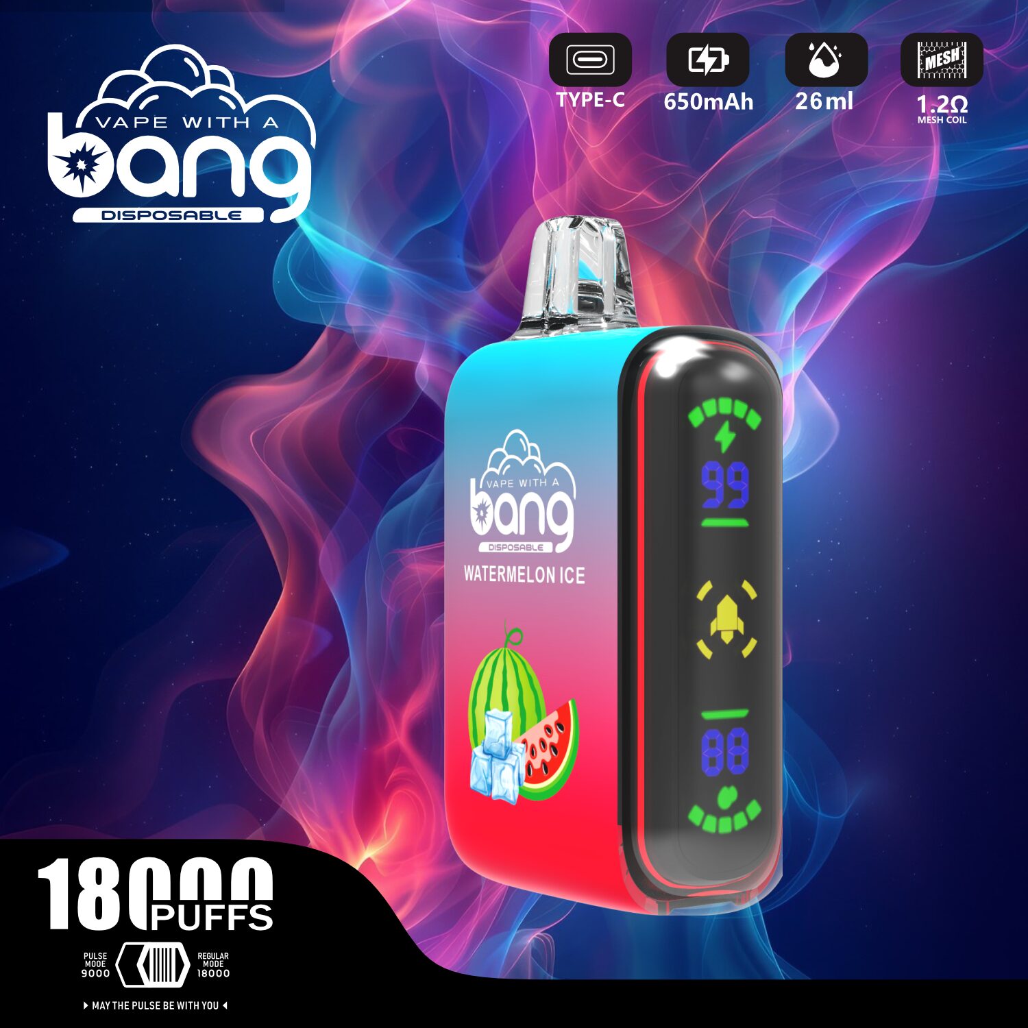 Bang Rocket 18000 boccate: pod per sigaretta elettronica usa e getta con doppio mesh