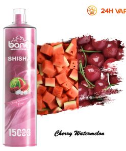 Bang SHISHA 15000 boccate - Sigaretta elettronica usa e getta con aspirazione diretta ai polmoni - Nuova penna vaporizzatore al gusto ciliegia e anguria
