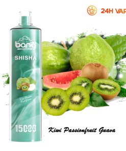 Bang SHISHA 15000 boccate - Sigaretta elettronica usa e getta con aspirazione diretta ai polmoni - Nuova penna vaporizzatore al gusto kiwi, frutto della passione e guava