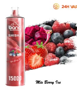 Bang SHISHA 15.000 boccate - Sigaretta elettronica usa e getta con aspirazione diretta ai polmoni - Nuova penna vaporizzatore al gusto Mix Berry Ice