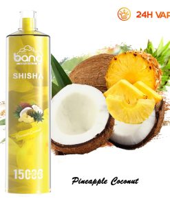 Bang SHISHA 15.000 boccate - Sigaretta elettronica usa e getta con aspirazione diretta ai polmoni - Nuova penna vaporizzatore al gusto ananas e cocco
