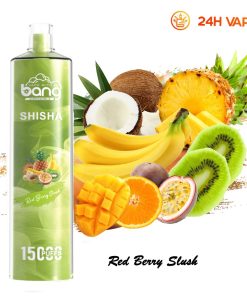Bang SHISHA 15000 boccate - Sigaretta elettronica usa e getta con aspirazione diretta ai polmoni - Nuova penna vaporizzatore al gusto Red Berry Slush