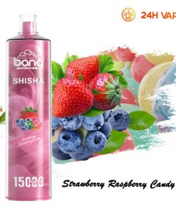 Bang SHISHA 15.000 boccate - Sigaretta elettronica usa e getta con aspirazione diretta ai polmoni - Nuova penna vaporizzatore al gusto fragola e lampone