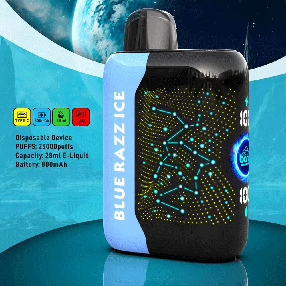 Bang Starry 25000 (25.000 boccate) – Lo svapo usa e getta più alla moda con display LED, gusto Blue Razz Ice