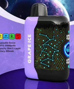 Bang Starry 25000 (25.000 boccate): la sigaretta elettronica usa e getta più alla moda con display LED, al gusto Grape Ice