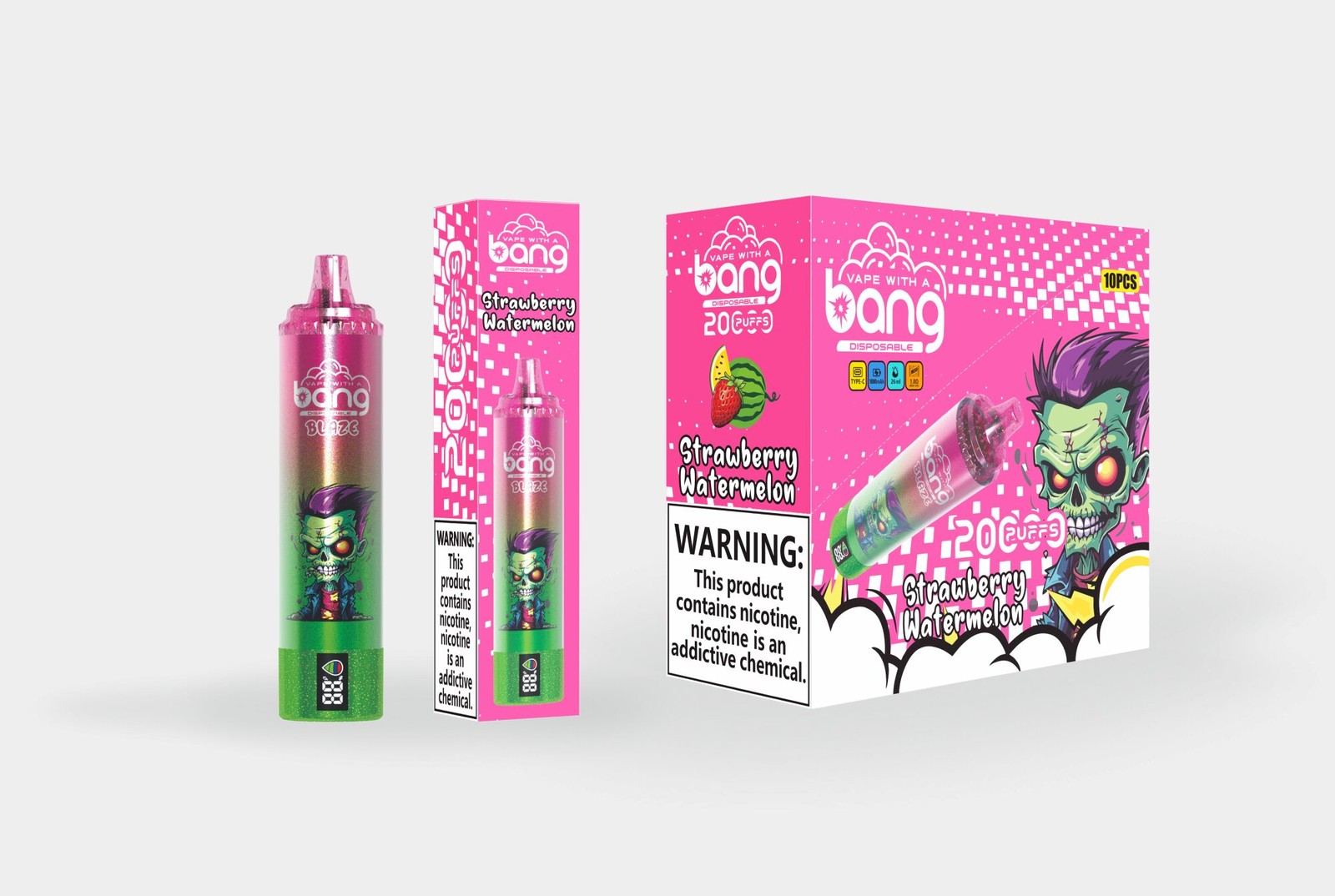 Bang Tornado 20000 20K Puffs LED Display Edition Disposable in bang tornado 20000 strawberry watermelon flavor