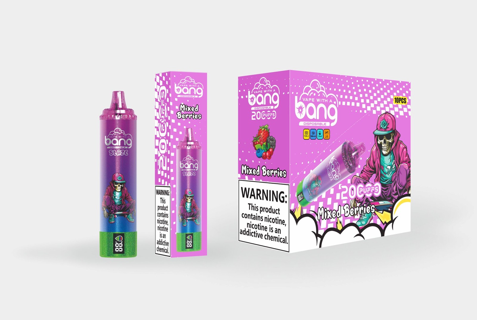 Bang Tornado 20000 20K Puffs LED Display Edition Disposable in Mixed Berries flavor