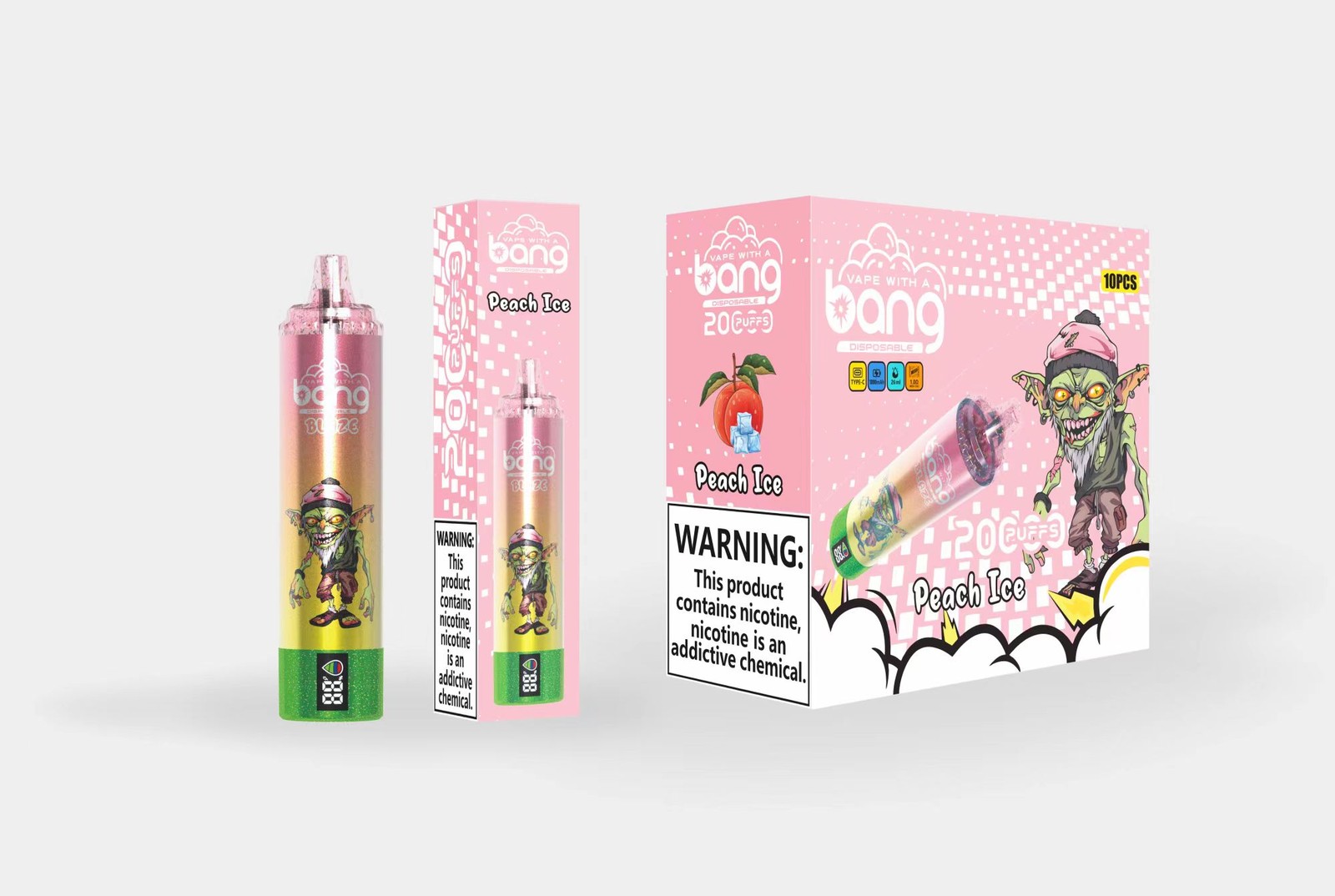 Bang Tornado 20000 20K Puffs LED Display Edition Disposable in Peach Ice flavor