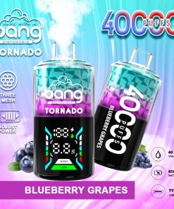 Bang Tornado 40000 40K Puffs Large Smoke LED Display Disposable Vape in Blueberry Grape flavor