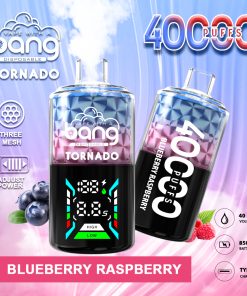Bang Tornado 40000 40K Puffs Large Smoke LED Display Disposable Vape in Blueberry Raspberry flavor