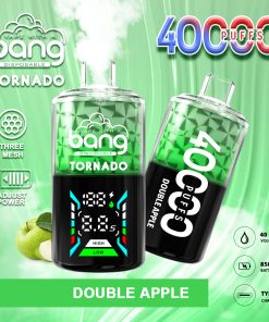 Bang Tornado 40000 40K Puffs Large Smoke LED Display Disposable Vape in Double Apple flavor