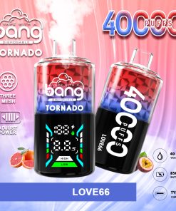 Bang Tornado 40000 40K Puffs Large Smoke LED Display Disposable Vape in Love 66 flavor