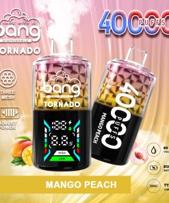 Bang Tornado 40000 40K Puffs Large Smoke LED Display Disposable Vape in Mango Peach flavor