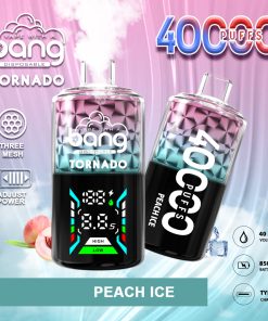 Bang Tornado 40000 40K Puffs Large Smoke LED Display Disposable Vape in Peach Ice flavor