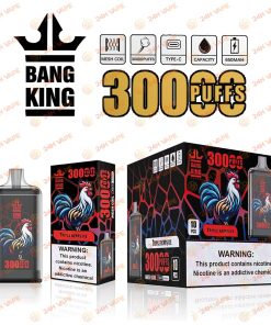 Bang King Crystal 30000 30K Puffs 2% 3% 5% Nicotine Hottest Disposable Vape in Blue Razz Ice flavor