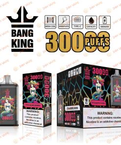 Bang King Crystal 30000 30K Puffs 2% 3% 5% Nicotine Hottest Disposable Vape in Strawberry Banana flavor
