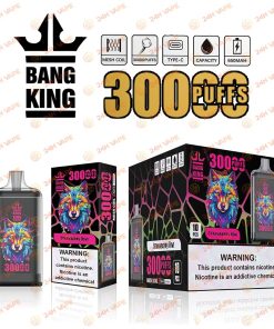 Bang King Crystal 30000 30K Puffs 2% 3% 5% Nicotine Hottest Disposable Vape in Strawberry Kiwi flavor